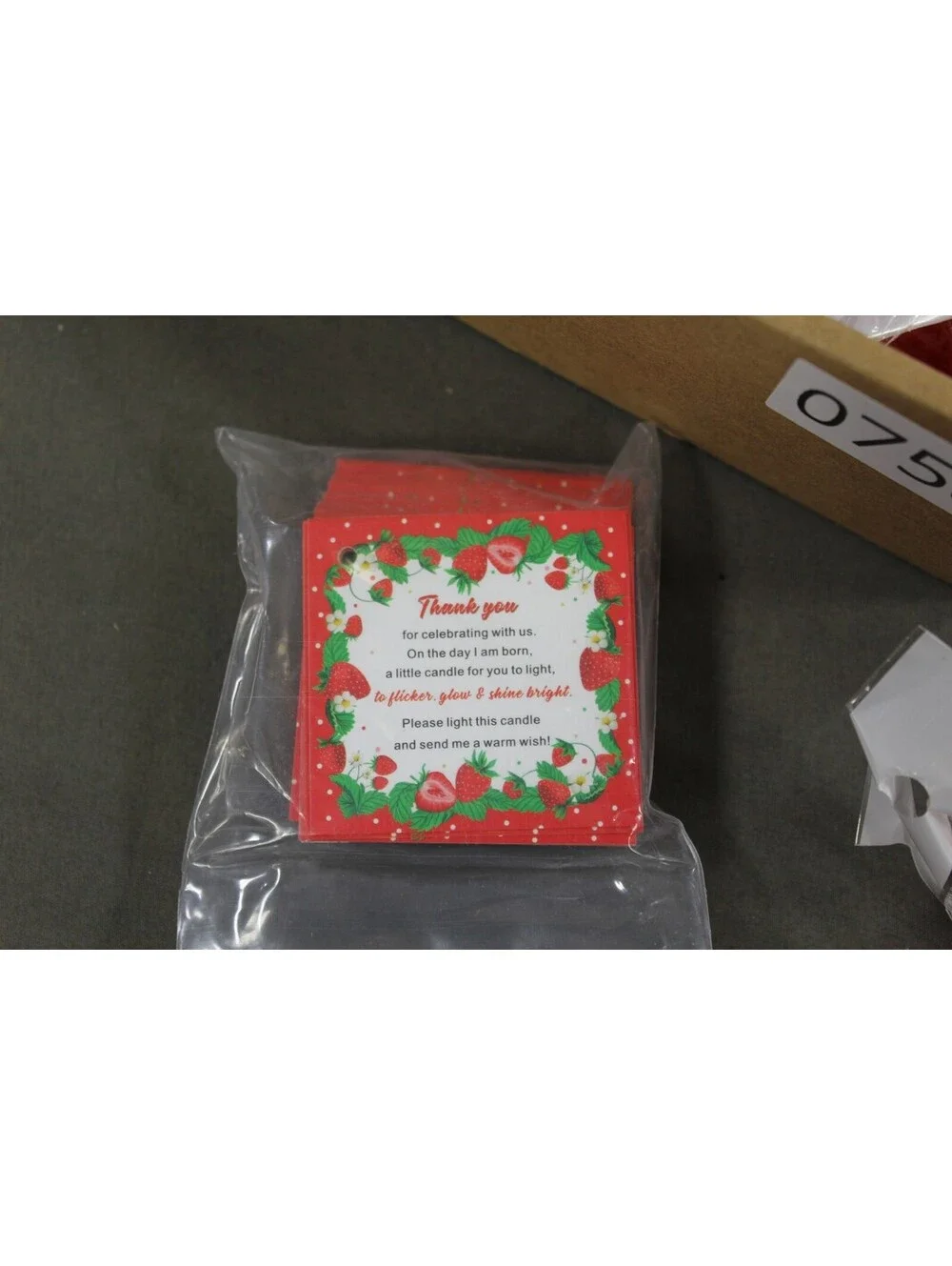 50pc Strawberry Gift Bags with Twist Ties & Party Favors